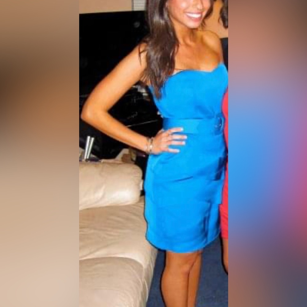 Trina Turk electric blue strapless dress - Picture 7 of 14